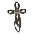 thumbnail image 3 of Rustic Western Cowboy Faux Tooled Leather Ribbon Belt Buckle Concho Wall Cross, 3 of 7