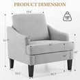 thumbnail image 4 of Bezseller Modern Accent Chair Set of 2, Upholstered Armchair with Solid Legs,for Living Room, Bedroom, Office, Beige, 4 of 8