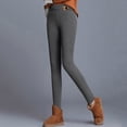 thumbnail image 4 of Gibobby pantalones de entrenamiento para mujer Pantalones térmicos de invierno para mujer, informales, sólidos, cálidos, elásticos, de cintura alta, capris térmicos (Gris, L), 4 of 5