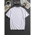 thumbnail image 2 of 1 pc, 100% cotton T-shirt, Stylistic T Shirt For Men, Plus Size Men Cross Shaped "Blessed" Letter Graphic Print T Shirt, Summer Trendy Short-sleeve Tees Tops For Big & Tall Guys, 2 of 5