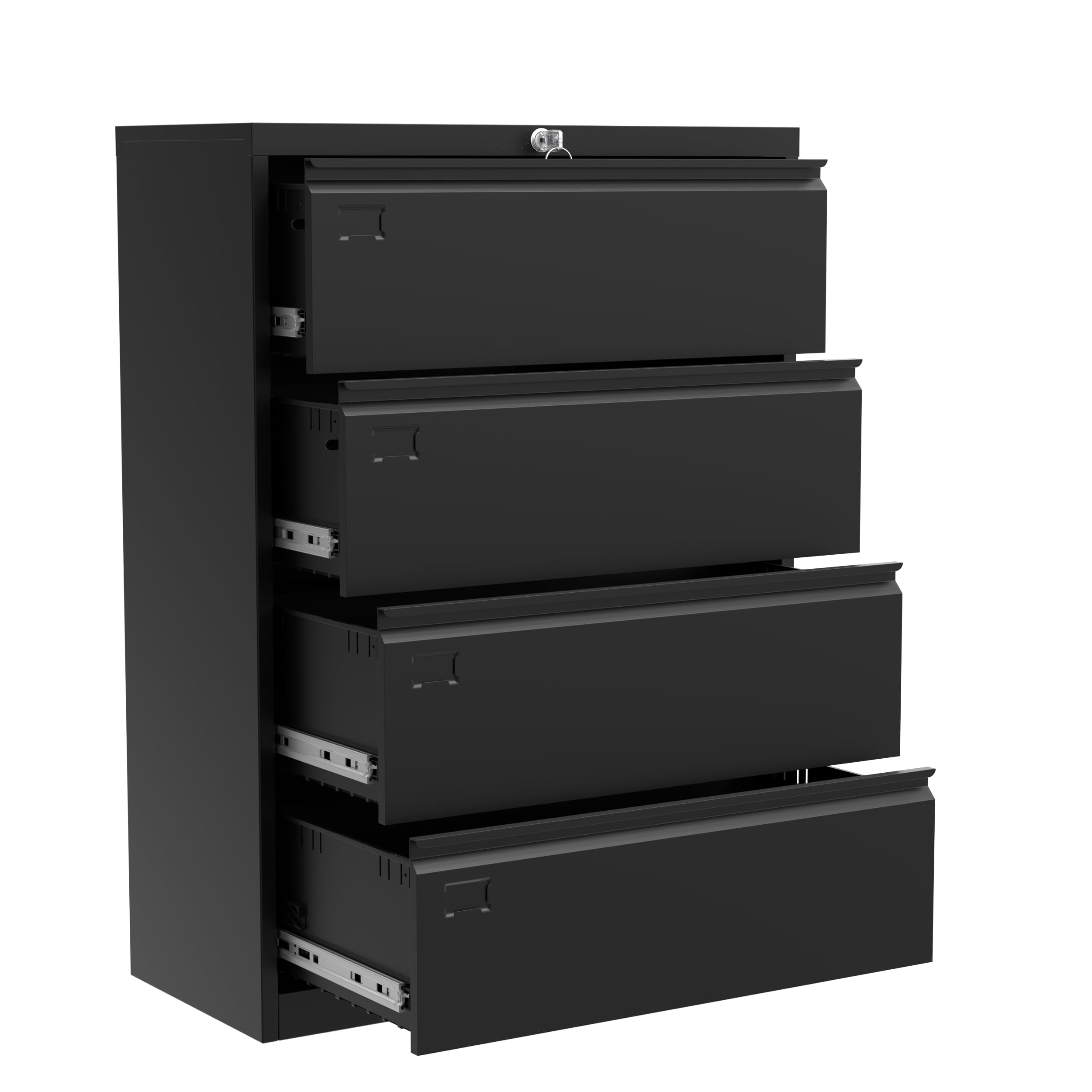 BouPower File Cabinet 4 Drawer,Filing Cabinet with Lock,Metal File Cabinets for Home Office, Office Cabinet for Hanging Files Letter/Legal/F4/A4