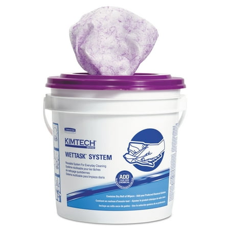 KIMBERLY CLARK WETTASK Dual Performance Wipers 12 x 12 1/2 White/Purple 90/Roll 6 Roll/Ctn 36101