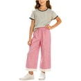thumbnail image 2 of LvhaoGJOB Little Kids Girls T-Shirt and Pants Outfit Set - Elastic Waist, 2 of 6