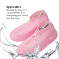 thumbnail image 4 of Sonducket 1 par de cubiertas de zapatos para hombre y mujer, cubiertas antideslizantes impermeables, zapatillas portátiles, accesorio Protector Accesorios de calzado Rosado, cremallera L, 4 of 6