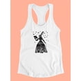 thumbnail image 3 of Black Rabbit Racerback Tank Women -Fab Funky Designs, Female x-Small, 3 of 4