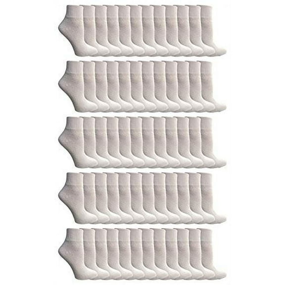 SOCKS'NBULK Kids Ankle Wholesale Bulk Pack Athletic Sports Socks, by SOCKS'NBULK (Kids 6-8 (Shoe size 4-7.5), 180 Pairs White)