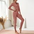 thumbnail image 6 of SEARCHI Womens Jumpsuit Long Sleeve Solid Color  Zip,  Piece Casual Workout Sets Sexy Bodycon Legging  Jogger Yoga Runing,, 6 of 6