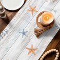 thumbnail image 3 of Navy Blue Shell Coastal Table Runner 90 Inches, Starfish Coral Wooden Ocean Sea Bed Runner Dresser Scarves Tabletop for Indoor Outdoor Parties/Ceremony/Banquet, 13" x 90", 3 of 9