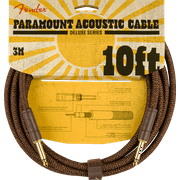 Genuine Fender 10 Foot Paramount Acoustic Instrument Cable, Brown #0990910007