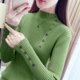 thumbnail image 3 of Suéter de cuello alto medio de estilo coreano para mujer, suéter adelgazante de otoño, jersey de manga larga ajustado, top de moda para mujer, 3 of 6
