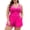 Hot Pink, variant on Plus Size Tankini Swimsuits for Women Vintage Ruffle Swim Dress Two Piece Bathing Suits High Waist V Neck Tummy Control Modest Beach Pool Party, Army Green 3XL