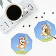 thumbnail image 4 of Lsque Bluey Pattern 4" Drink Coasters Set of 6, Leather Absorbent Coasters, Table Coaster Set Decorative Coffee Cup Coasters Housewarming Gift, 4 of 7