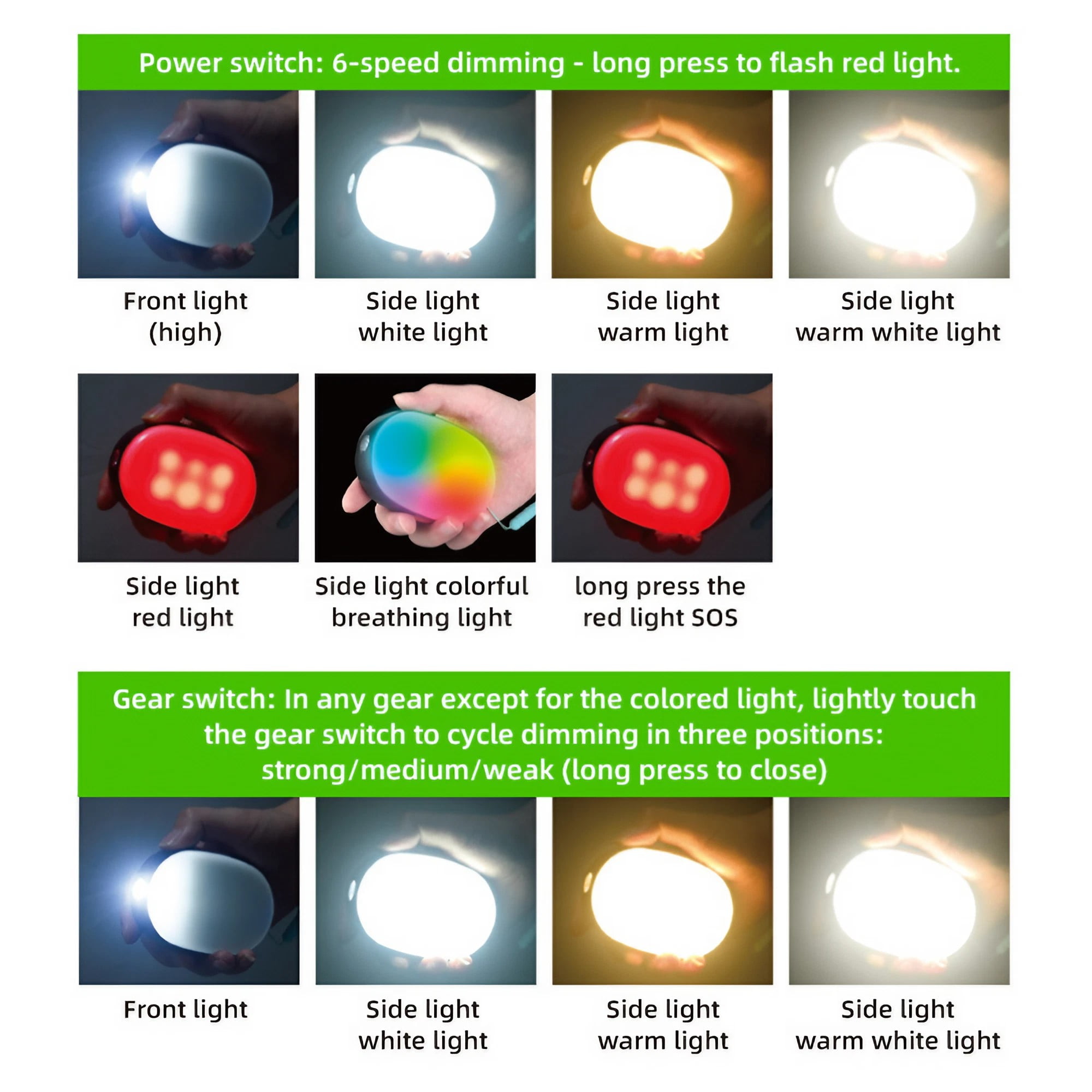 Dual Light Source Outdoor Emergency LED Flashlight - USB Rechargeable with Phone Power, Side Ambient Light and Warning Light - Perfect for Camping, Hiking and Emergencies