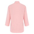 thumbnail image 5 of Women Leisure Shirts Solid Color Lapel 3/4 Sleeve Button Down Thin Comfy Classic Fit Shirt, 5 of 8
