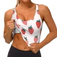 thumbnail image 4 of Vsdgher Hand Drawn Strawberry Print Women Sleeveless Athletic Tank Top Built-in Bra Camisole Sports Vest for Yoga Running Fitness Exercise with Removable Pads, 4 of 8