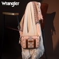 thumbnail image 3 of Wrangler Crossbody Bag for Women Boho Aztec Small Multi Pocket Crossover Purse, Pink, 3 of 7