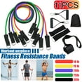 thumbnail image 1 of 11Pcs/Set Upgrade Natural Rubber Latex Fitness Tubes Resistance Bands, Workout Exercise Yoga Sport Gym Elastic Training Rope Pull String, 1 of 11