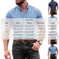 thumbnail image 3 of Denim Shirt Men Short Sleeve Button Down Jean Shirts Muti Pocket Western Soft Work Shirt Casual Cowboy with Comfortable Dark Blue, 3 of 9