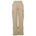 thumbnail image 4 of CHOK Women‘s Active Cargo Pants Mid Rise Casual Multi-Pockets Wide Leg Pants Loose Workout Trousers Streetwear, 4 of 6