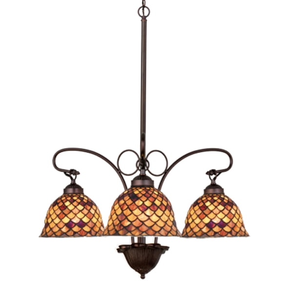 Meyda Tiffany - 74045 - Three Light Chandelier - Fishscale - Antique-150pack