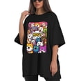 thumbnail image 4 of Plus Size Shirt for Women Oversized Black Tops for Women Short Sleeves Shirt for Women Cats T Shirt Crewneck Shirt for Women M, 4 of 5