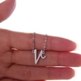 thumbnail image 2 of V Initial Letter Necklace Silver Jewelry for Womens Mother Gifts, 2 of 3