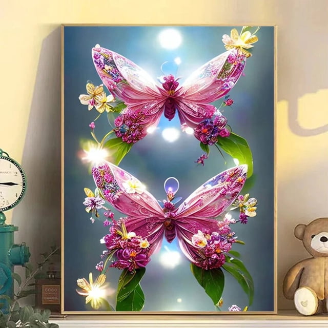 Pintura de diamantes 5D de animales para decoración del hogar, mosaico de mariposas de fantasía, tacones altos, bordado Diy, punto de cruz