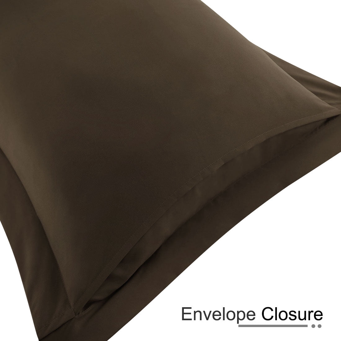 Unique Bargains 4-Pack Envelope Closure Pillow Sham No Zipper King Brown