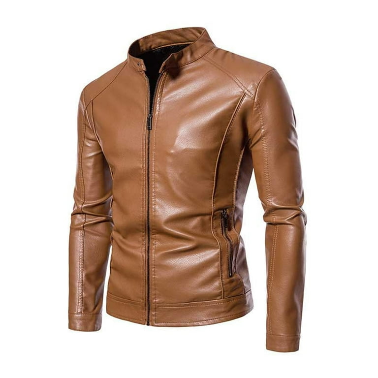 新発売の Leather Men's New Dpytoraw Jacket And Autumn Border Fit Slim Clothing