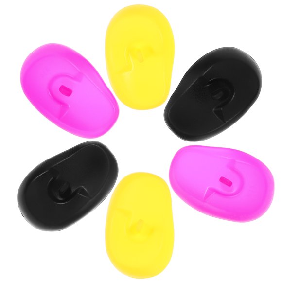 3 pares de protectores auditivos de silicona para teñir el cabello.