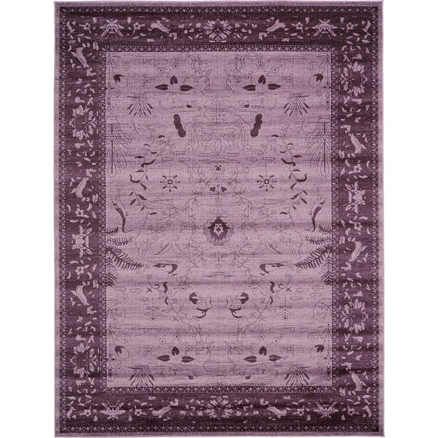 Unique Loom La Jolla Collection Tone Traditional Area Rug, 9 x 12 Feet, Violet/Dark Purple