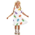 thumbnail image 1 of Zpanxa Robes d'Été pour Filles Décontractées à Manches Courtes Col Rond Imprimé Robe en Polyester Spandex Blanc 5 Ans, 1 of 7
