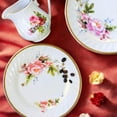 thumbnail image 6 of Lynns Porcelain Vintage Teapot with Embossed Swirls 37oz Tea Pot Classic White Tea Set for Parties & Celebrations Ideal Teapot for Tea Cups & Saucers Perfect for Tea Parties - Timeless Rose, 6 of 13