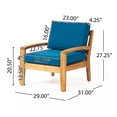 thumbnail image 4 of Christopher Knight Home Grenada Outdoor Wood Club Chair (Set of 2) by  Arm Chairs, Sets, Club Chairs Blue Wood, Acacia, Fabric, 4 of 5