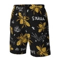 thumbnail image 5 of Disketp Men'S Swim Trunks Hawaiian Breathable Surf Beach Swimsuits Mesh Lining Beach Shorts With Pockets-Hohey Bee Golden Embroidery, 5 of 9