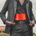 thumbnail image 3 of Juego de 3 piezas de pañuelos de satén para hombre: pajarita, fajín y pañuelo de mano para fiestas y bodas (rojo)., 3 of 7