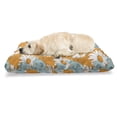 thumbnail image 1 of Orange Pet Bed, Blooming Spring Daisies on Orange Backdrop Romantic Feminine Petals, Chew Resistant Pad for Dogs and Cats Cushion with Removable Cover, 24" x 39", Pale Blue Orange, by Ambesonne, 1 of 4