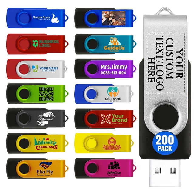 Unidad flash USB TATMOHIK de 1 GB x200 personalizable con logotipo a granel