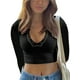 thumbnail image 1 of Txlixc Blusa de mujer, blusa de cuello V de manga larga, blusa de ombligo de primavera y verano Txlixc moda, 1 of 7