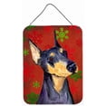 thumbnail image 1 of Carolines Treasures SS4702DS1216 Doberman Flocons de Neige Rouges et Verts Impressions Murales Ou de Porte en Métal Aluminium pour Noël, 1 of 2