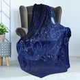 thumbnail image 4 of Magic Soft Flannel Fleece Throw Blanket, Abstract Night with Stars and Moon and Milky Way, Cozy Plush for Indoor and Outdoor Use, 60" x 80", Indigo Violet Blue, by Ambesonne, 4 of 5