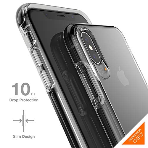 Gear4 Crystal Palace Clear Case with Advanced Impact Protection [ Approved by D3O ], Slim, Tough Design for iPhone X/XS - Clear