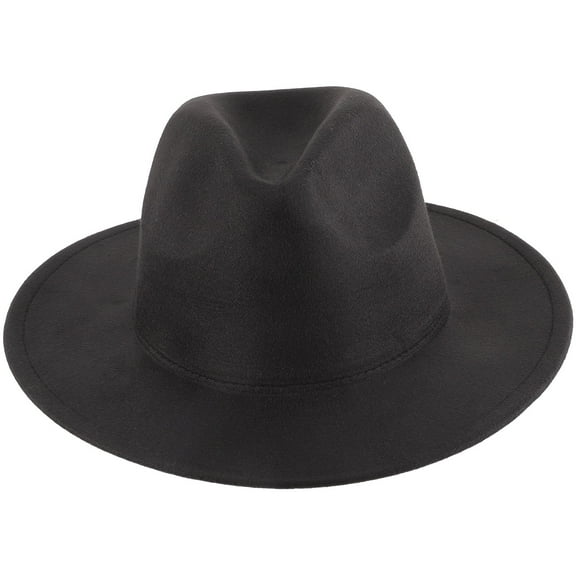 FENGGUIQU Men Black Tops Hat with Creative Design Lightweight Wide Brim Hat for Elegant Look