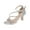 Silver, variant on Gold Women'S One-Strap Pu High Heels, Round Toe Elegant Sandals With Rhinestone Accents For Special Events