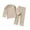 Khaki, variant on REDARER Boys' Ribbed Waffle Knit Pajama Set, Soft Long Sleeve Loungewear for Toddler & Kids,2-3 Years