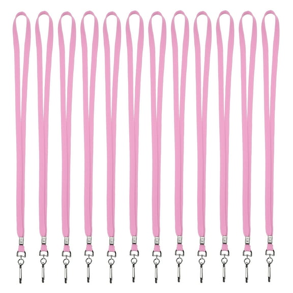 Uxcell Lanyards, 100 Pack Neck Lanyards Bulk with Swivel Hook Clip for ID Badges Holder, Keys, Office, Teachers, Pink