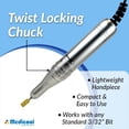 thumbnail image 4 of Medicool TurboFile II Electric Nail File -White Lightweight 20,000 RPM Quiet No Vibration Locking Chuck 3/32 Tools, 4 of 5
