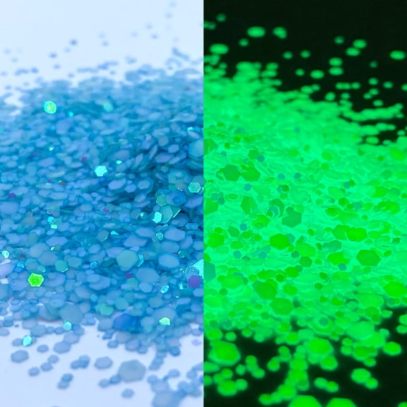 Glow in the dark Lake Blue Glitter (1oz bags = 28g) Glitter for Crafts Epoxy Resin Tumblers DIY Decorations Nail Art epoxy resin crafts tumbler decoration DIY holiday projects