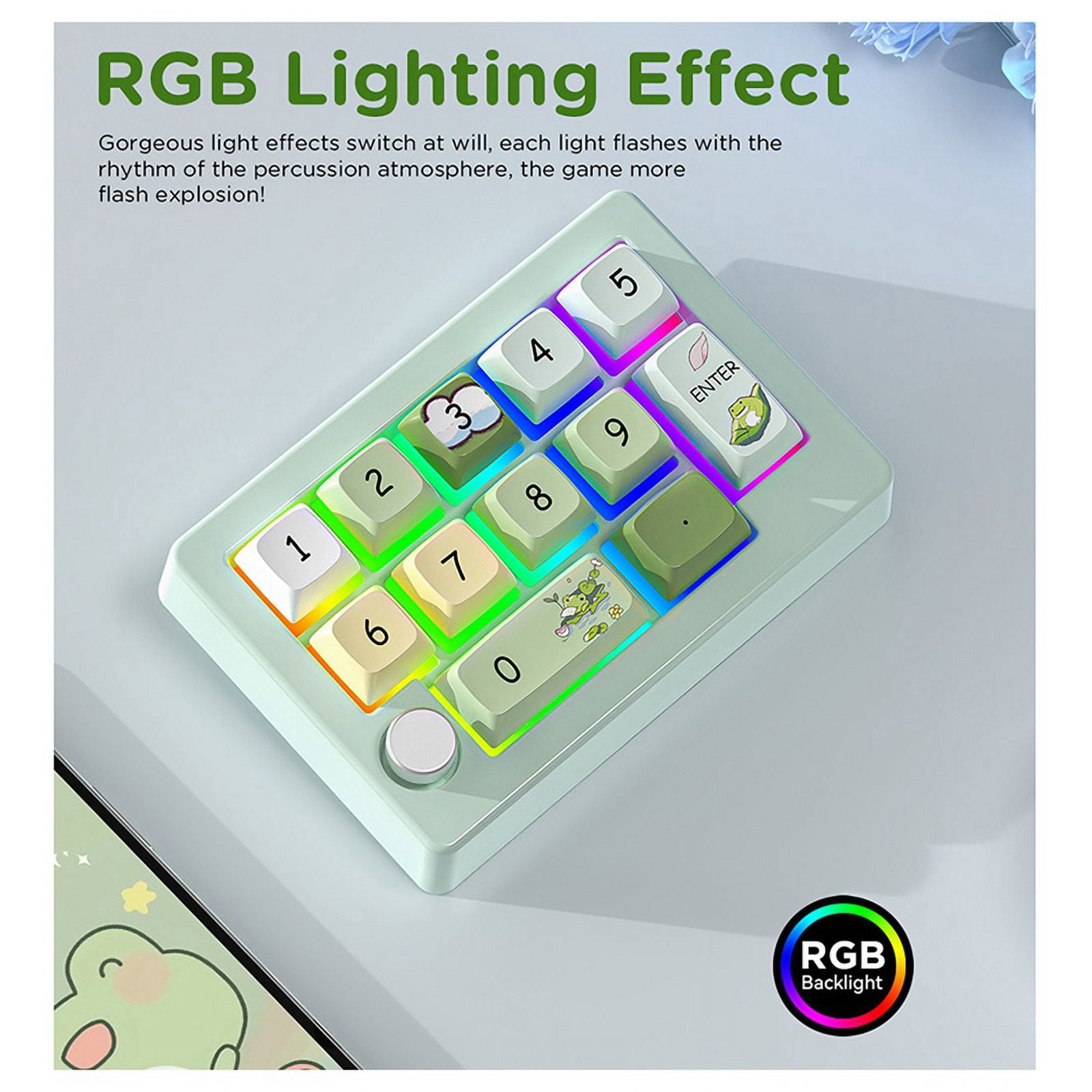 Three-Mode Hot-Swappable Digital Mechanical Keyboard Macro Definition RGB Gaming Mechanical Keypad Knob Hardware White