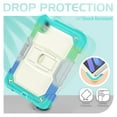 thumbnail image 6 of Dteck Built-in Screen Protector Case for iPad Mini 7 (A17 Pro) 2024/ iPad Mini 6th Gen 8.3-inch,Shockproof Silicone+PC Case Kickstand Cover with Shoulder Strap for iPad Mini 7/Mini 6,Colorful/Mint, 6 of 8